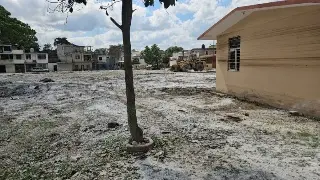 Afirman que escuela está devastada por inundación en Poza Rica, Veracruz 