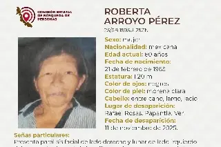 Desaparece mujer de la tercera edad al norte de Veracruz; estas son sus características