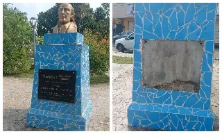 Roban placa del parque el Tejar en Medellín de Bravo, esto se sabe