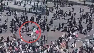¿Qué pasó con el hombre de la bandera golpeado por policías en la marcha?