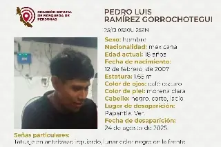 Piden apoyo para localizar a joven desaparecido al norte de Veracruz 