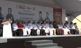 Desde Veracruz, Sheinbaum encabeza ceremonia del Bicentenario de la Independencia en la Mar