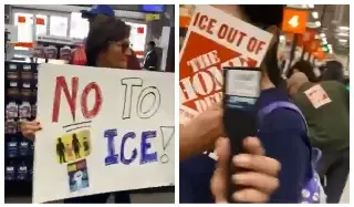 Manifestantes contra el ICE en California realizan inusual protesta en tienda ferretera (+Video)
