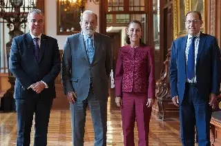 Imagen Sheinbaum se reúne con Carlos Slim por tercera ocasión, en Palacio Nacional