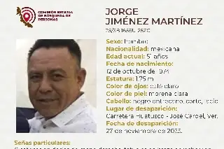 Hombre desaparece en carretera de Veracruz; estas son sus características 