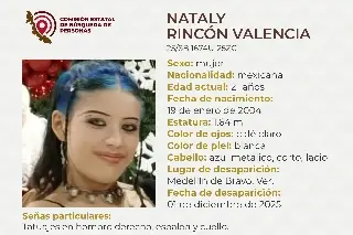 Piden apoyo para localizar a joven mujer desaparecida en Medellín de Bravo