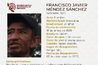 Él es Francisco, tiene 37 años y desapareció en Xalapa, Veracruz