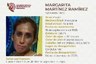 Piden apoyo para localizar a joven mujer desaparcida en Córdoba, Veracruz 