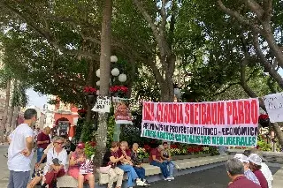 En el zócalo de Veracruz realizaron concentración en apoyo a Sheinbaum