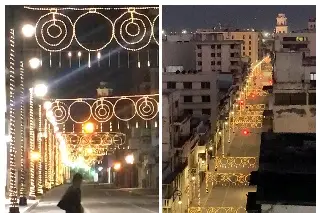 Las luces de Navidad iluminan avenida Independencia de Veracruz