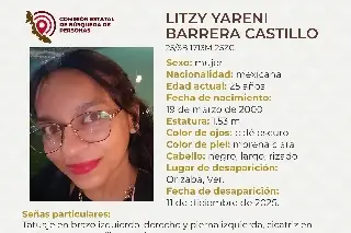Piden apoyo para localizar a joven mujer desaparecida en Orizaba, Veracruz