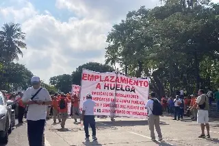 Cierre de trabajadores de limpia pública en Veracruz