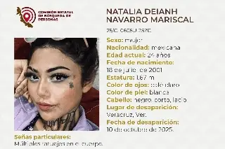 Piden apoyo para localizar a joven mujer desaparecida en el puerto de Veracruz