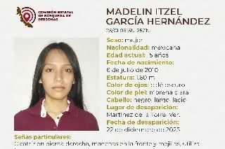 Imagen Ella es Madelin, tiene 15 años y desapareció al norte de Veracruz