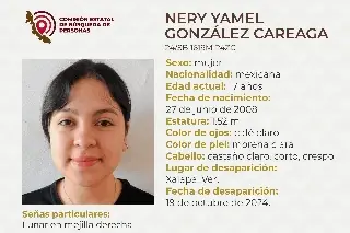 Piden apoyo para localizar a menor de edad desaparecida en Xalapa, Veracruz