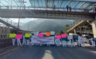Imagen Trabajadores de salud protestan en Xalapa y Río Blanco por adeudos