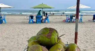Así se encuentra este día la playa  Santa Ana de Boca del Río