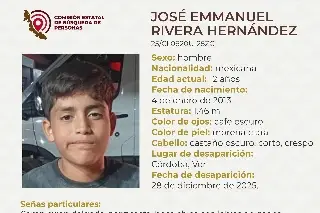 Menor de edad desaparece en Córdoba, Veracruz