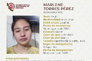 Piden apoyo para localizar a joven desaparecida en Xalapa, Veracruz 