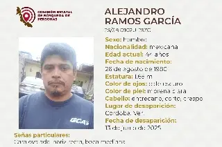 Piden apoyo para localizar a hombre desaparecido en Córdoba, Veracruz