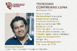 Él es Teodoro, tiene 33 años y desapareció en Xalapa, Veracruz 