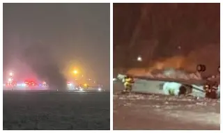 Se estrella aeronave privada con ocho personas a bordo en aeropuerto de EU