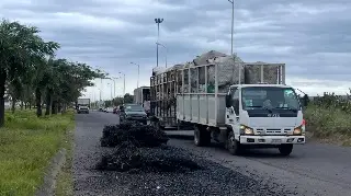 Reducción de carriles en carretera del Nuevo Veracruz 