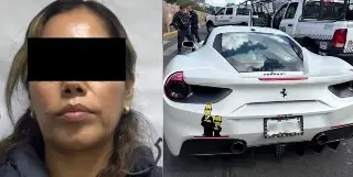 Detienen a funcionaria del SAT por falsificar placas de Ferrari robado en EU