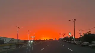 Cielo rojo durante el amanecer en Veracruz, ¿lo viste?