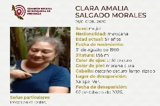 Ella es Clara, tiene 57 años y desapareció en Xalapa, Veracruz 
