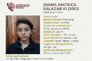 Piden apoyo para localizar a menor de edad desaparecida en Xalapa, Veracruz
