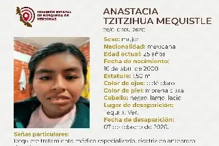 Piden apoyo para localizar a joven desaparecida en Tequila, Veracruz 