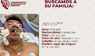 Buscan a familia de hombre hospitalizado en Veracruz
