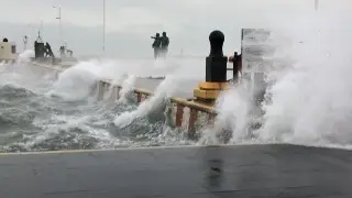 Emiten Alerta Gris por norte con rachas de hasta 105 km/h en Veracruz y oleaje elevado
