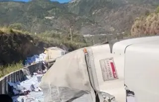 Se registran 2 accidentes de tractocamiones en autopista de Veracruz; reportan un herido grave