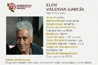 Piden apoyo para localizar a adulto mayor desaparecido en Córdoba, Veracruz 