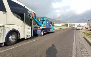 Fuerte choque entre un tráiler y carro particular en autopista de Veracruz 