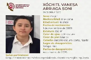 Menor de edad desaparece en Xalapa, Veracruz; aquí sus características 