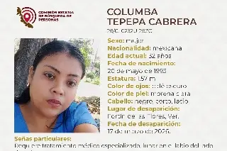 Ella es Columba, tiene 32 años y desapareció en Fortín, Veracruz 