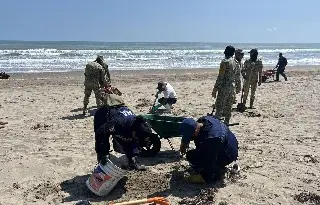 Marina limpia el petróleo en playas de Tuxpan, Veracruz
