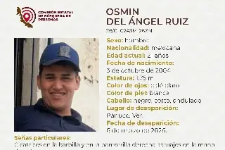 Piden apoyo para localizar a joven desaparecido en Pánuco, Veracruz 