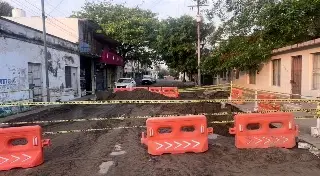 Cierre vial por reparaciones de grupo mas en el centro de Veracruz 