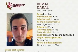 Desaparece joven originario de Turquía al norte de Veracruz; tiene ojos verdes