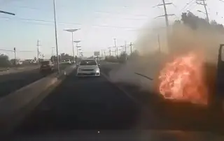 Camioneta explota en carretera del Edomex; captan momento en #video
