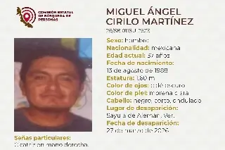 Piden apoyo para localizar a hombre desaparecido al sur de Veracruz 