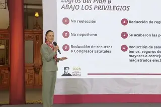 Sheinbaum destaca seis logros del plan B electoral 