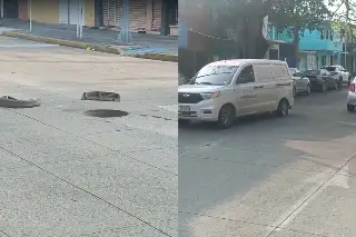 Registro se parte y provoca accidente en calles de Veracruz 