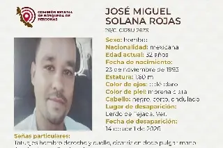 Piden apoyo para localizar a hombre desaparecido en Lerdo de Tejada, Veracruz 