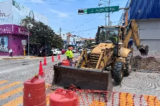 Cierre vial en Azueta y 20 de noviembre 