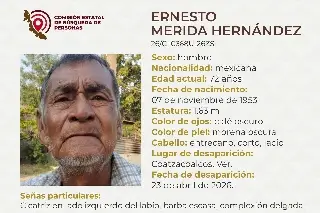Desaparece hombre de la tercera edad al sur de Veracruz; aquí sus características